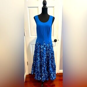 Anthropologie /by KAKTUS royal blue midi/maxi bubble/ballon dress; S (fits S-M)